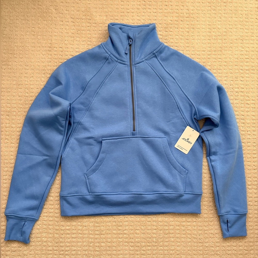Jockey Women's Blue Half Zip Sweatshirt